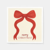 Elegant Red Bow Kerstfeest - Servet (Voorkant)