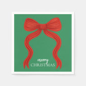 Elegant Red Bow Kerstfeest - Servet (Voorkant)