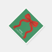 Elegant Red Bow Kerstfeest - Servet (Hoek)