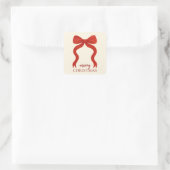 Elegant Red Bow Kerstfeest - Vierkante Sticker (Tas)