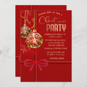 Elegant Red Bow, kerstkantoor Kaart (Voorkant / Achterkant)