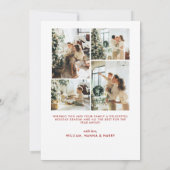 Elegant Red Bow Merry Christmas Photo Feestdagenkaart (Achterkant)