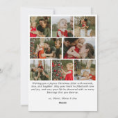 Elegant Red Bow Mistletoe Christmas Multi Photo Feestdagenkaart (Achterkant)