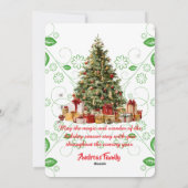 Elegant Red Bow with Greenery Photo Christmas Feestdagenkaart (Achterkant)