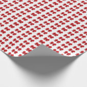 Elegant Red Bow Wrap with Gold Trim Cadeaupapier (Hoek)