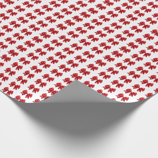 Elegant Red Bow Wrap with Gold Trim Cadeaupapier (Hoek)