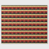 Elegant red bows Gold Kerstmis Cadeaupapier (Vlak)