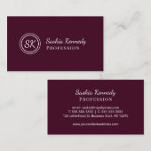 Elegant Red Brown Script Professional Monogram Visitekaartje (Voorkant / Achterkant)