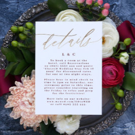 Elegant Red Burgundy Info Accommododatie Gold RSVP Kaartje