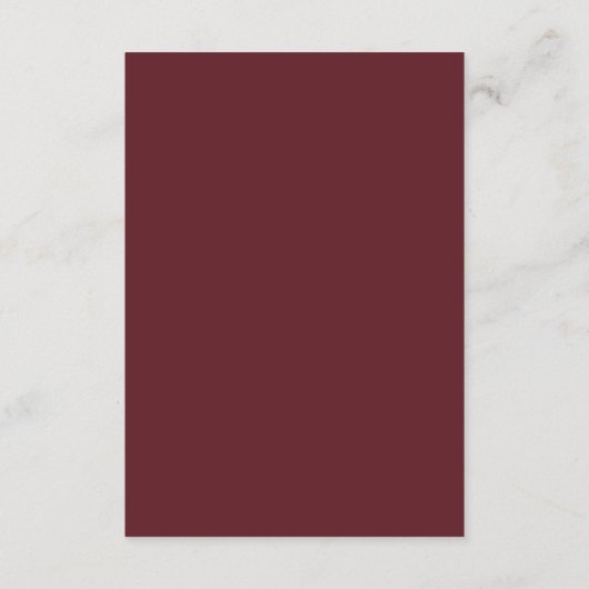 Elegant Red Burgundy Info Accommododatie Gold RSVP Kaartje (Achterkant)