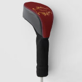 Elegant Red Burgundy Maroon Gold persoonlijke afbe Golfheadcover (Schuin)