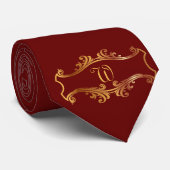 Elegant Red Burgundy Maroon Gold persoonlijke afbe Stropdas (Opgerold)