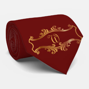 Elegant Red Burgundy Maroon Gold persoonlijke afbe Stropdas