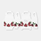 Elegant Red Burgundy & White Rose Florals Weddensc Bedankdoosjes (Uitgevouwen)