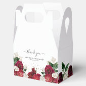 Elegant Red Burgundy & White Rose Florals Weddensc Bedankdoosjes (Geopend)