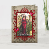 Elegant Red Butterfly Quinceanera Kaart (Voorkant)