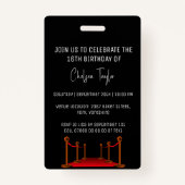 Elegant Red Carpet Hollywood Theme Sweet 16 VIP Badge (Achterkant)