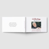 Elegant Red Celebration of Life with Photo Gastenboek (Volledig)