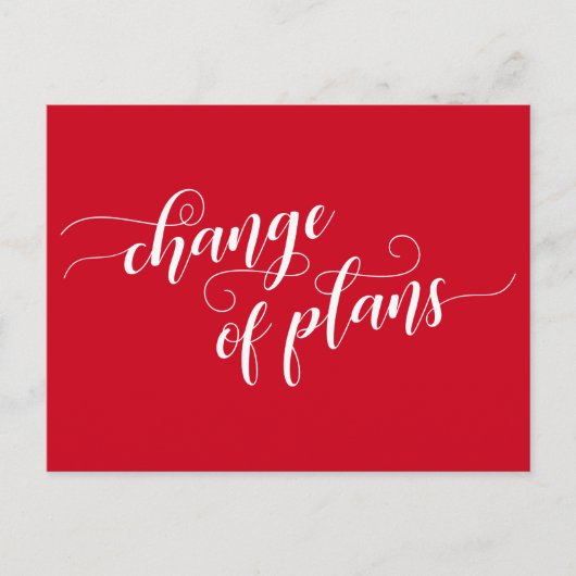 Elegant Red Change of Plans Postponed Wedding Briefkaart (Voorkant)