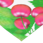 Elegant Red Cherries en Green Leaves Pattern | Tafelkleed (Gekanteld)