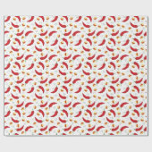 Elegant Red Chili Pattern Cadeaupapier (Vlak)