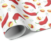 Elegant Red Chili Pattern Cadeaupapier (Rol Hoek)