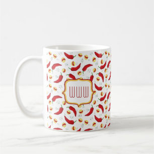Elegant Red Chili Pattern Koffiemok