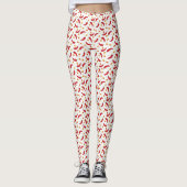 Elegant Red Chili Pattern Leggings (Voorkant)