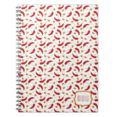 Elegant Red Chili Pattern Notitieboek (Voorkant)