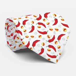 Elegant Red Chili Pattern Stropdas