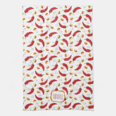 Elegant Red Chili Pattern Theedoek (Verticaal)