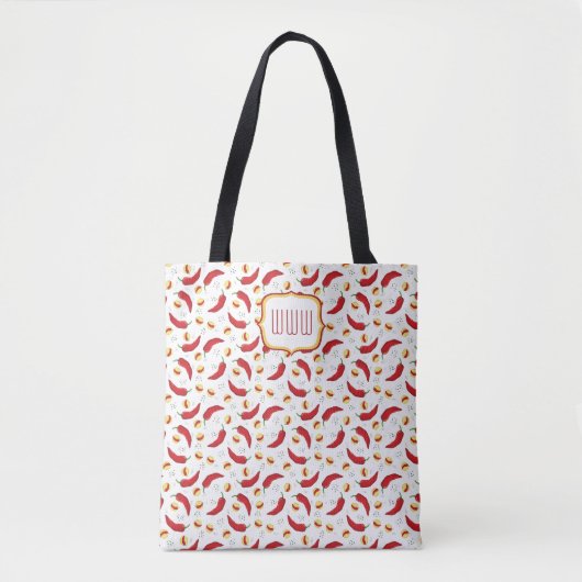 Elegant Red Chili Pattern Tote Bag (Voorkant)