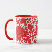 Elegant Red Chinese Floral Mok (Links)