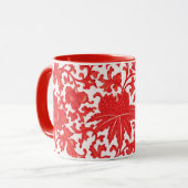 Elegant Red Chinese Floral Mok (Voorkant links)