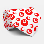 Elegant Red Chris Stippen op witte achtergrond Stropdas (Opgerold)