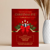 Elegant Red Christmas Eve Candlelight Church Flyer