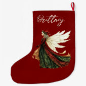 Elegant Red Christmas Fairy Grote Kerstsok (Achterkant)