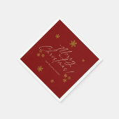 Elegant Red Christmas Gold Snowflakes Servet (Hoek)
