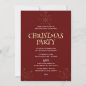 Elegant Red Christmas Party Invite Kaart (Voorkant)