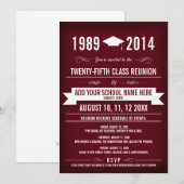 Elegant Red Class Reunion-uitnodigingen Kaart (Voorkant / Achterkant)