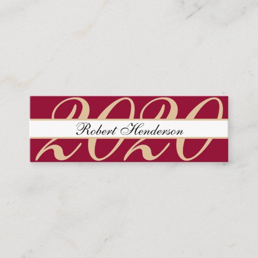 Elegant red classic insert card afstuderen name contactkaartje (Voorkant)