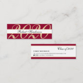 Elegant red classic insert card afstuderen name contactkaartje (Voorkant / Achterkant)