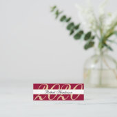 Elegant red classic insert card afstuderen name contactkaartje (Staand voorkant)