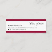 Elegant red classic insert card afstuderen name contactkaartje (Achterkant)