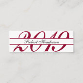 Elegant red classic insert card afstuderen name contactkaartje (Voorkant)