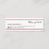 Elegant red classic insert card afstuderen name contactkaartje (Achterkant)