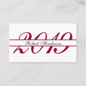 Elegant red classic insert card afstuderen name contactkaartje (Voorkant)