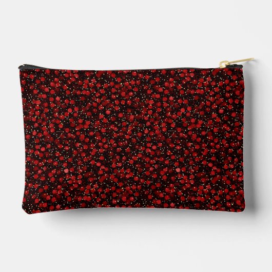 Elegant Red Confetti on Black Glitter Style Etui (Achterkant)