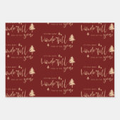 Elegant Red Copper Merry kerstcadeau Inpakpapier Vel (Voorkant 3)