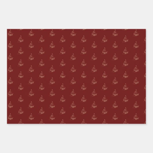 Elegant Red Copper Merry kerstcadeau Inpakpapier Vel (Voorkant 2)